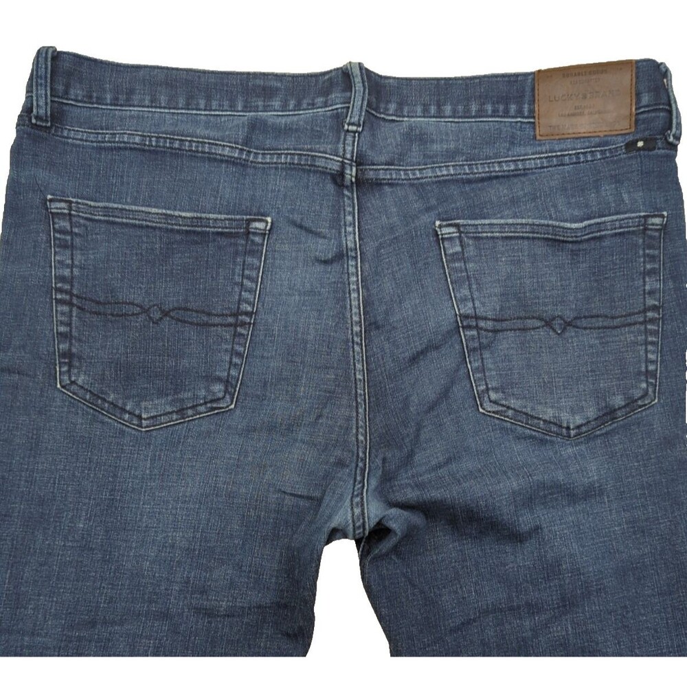 Lucky Brand Mens 410 Athletic Slim Straight Jeans 40x30 Blue Dark Wash Stretch